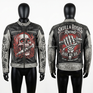 Chaqueta de Cuero para Motociclismo de Larga Distancia, Resistente a la Intemperie, con Protección Reforzada en los Hombros, Equipo de Seguridad para Hombre - Product Image 6