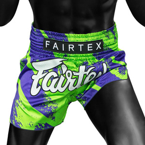 Breathable Patterned Kickboxing Shorts High Cut Satin Striking Trunks Unisex <b>Athletic</b> Training Apparel for Martial Arts - Product Image 2