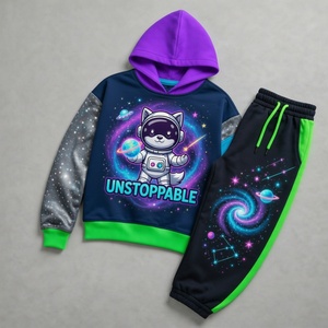 Cotton Fleece Jogger Set for Men Custom Size Custom Logo Hooded Sweatshirt and <b>Pants</b> Sportswear - Product Image 2