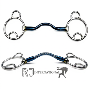 Bocado de acero inoxidable azul con anillo suelto para caballo, de la línea de productos Riaz Jamal Intel - Product Image 4