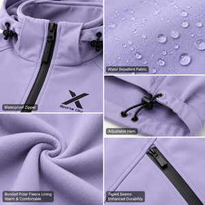 Chaqueta Softshell con Capucha para Mujer X Sports City, Cierre de Cremallera, Color Sólido, Resistente al Viento, Ropa de Exterior para Otoño - Product Image 5