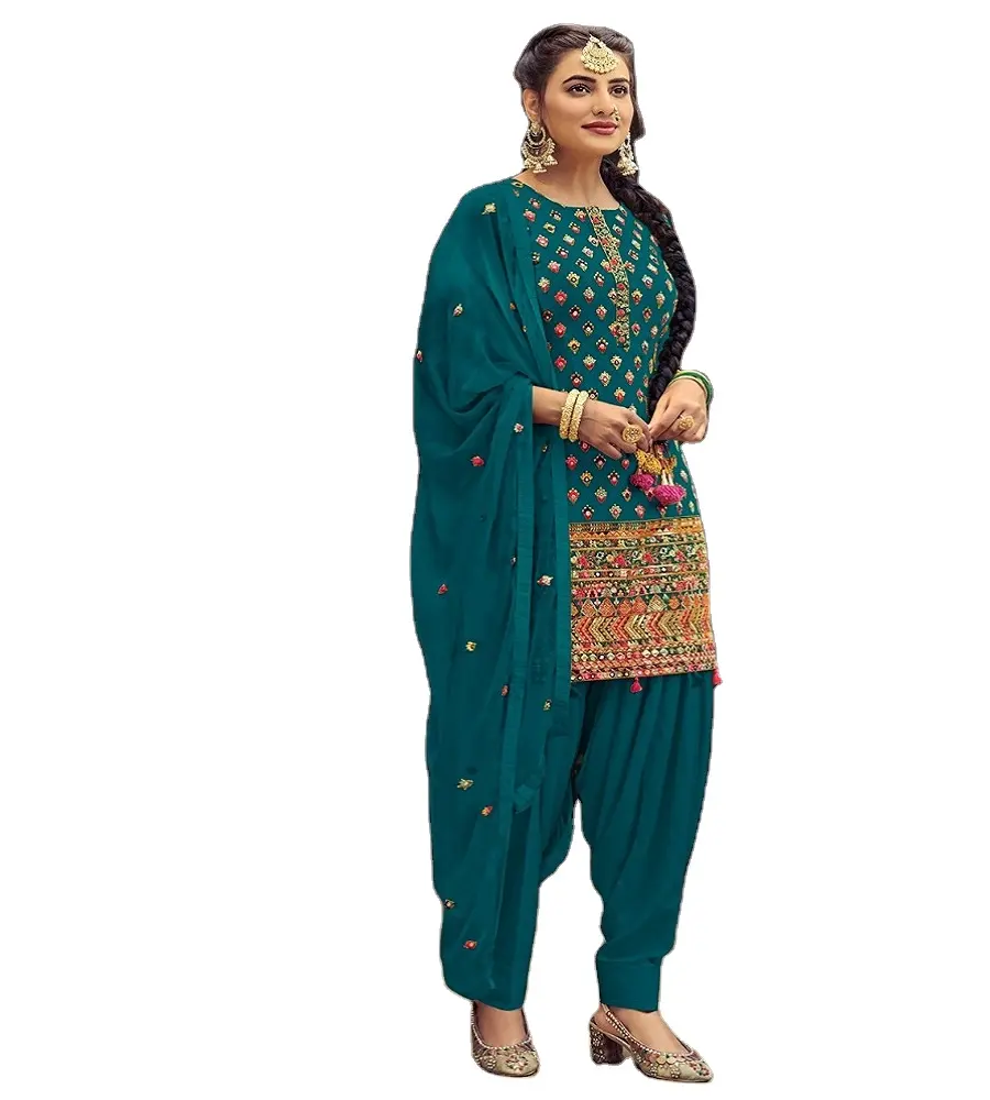 Women Shalwar Kameez-女性パンジャブスタイルクルタシャルワールバティック手仕事用品