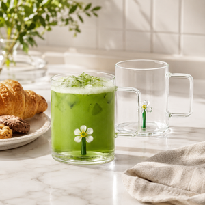Tasse à café en verre borosilicate coloré de 460 ml, faite à la main, sans plomb, pour expresso et latte, vente en gros - Product Image 1