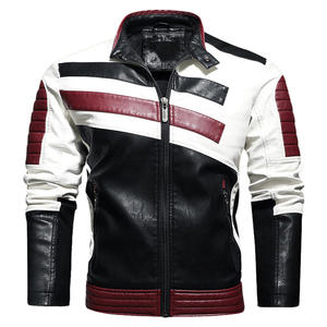 Chaquetas de Cuero Casual para Hombre 2026, 100% Cuero, Tallas Grandes, Estilo Cafe Racer, Chaqueta de Motero Negra, Impermeable, con Cierre de Cremallera, Transpirable - Product Image 1