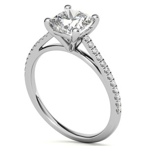 Bague en Moissanite taille coussin en Argent Sterling 925 plaqué Or Blanc, Luxe Classique, pour Fiançailles, Mariage, Promesse, Mariée - Product Image 3
