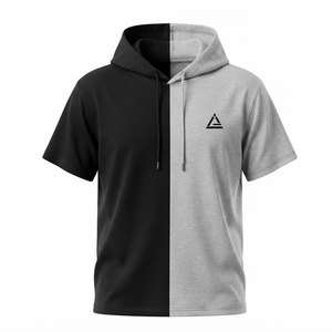 Camisetas con Capucha Premium para Hombre, Transpirables, de Manga Corta, que Absorben la Humedad, para Correr, Fitness, Entrenamiento, Ropa Deportiva Informal - Product Image 1