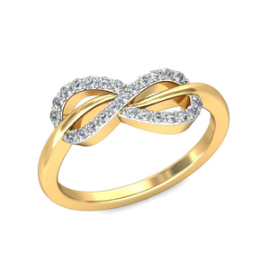 Anillo Infinito con Diamante Natural de 0.30 Ct |   Anillo de Oro Amarillo de 14K con Diseño Infinito Elegante, Joyería Fina para Boda o Compromiso, Regalo para Mujer - Product Image 2