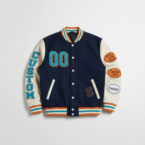 Best Quality <b>Men</b> Varsity <b>Jacket</b> Manufacturer <b>White</b> Sleeves Chenille Patches Varsity <b>Jacket</b> With Embroidery Logo - Product Image 4