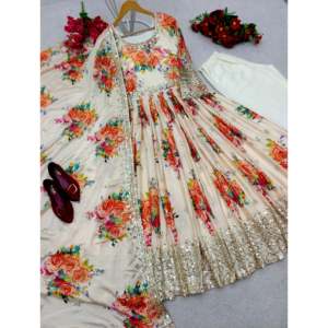 Hermoso Vestido para Mujer con Estampado Digital, Incluye Pantalón y Dupatta - Product Image 3