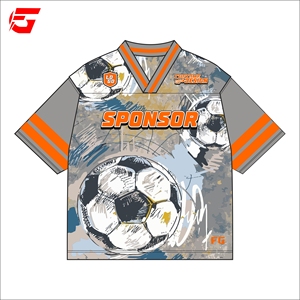 Camiseta de Fútbol Personalizada Transpirable de Manga Corta, Sublimación Completa, Cuello en V, Uniforme de Equipo, Fabricante de Ropa Deportiva al por Mayor OEM - Product Image 1