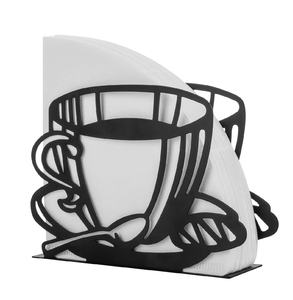 Porte-mouchoirs en métal créatif noir, porte-serviettes en fil de fer forgé, anneau à serviettes en métal à prix avantageux - Product Image 1