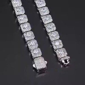 Cadena Cubana de Moissanita Redonda con Diamantes, Estilo Hip Hop, Bañada en Plata, para Hombre, de Marca India - Product Image 6