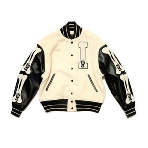 Veste universitaire unisexe AMS SPORTS INTL avec manches en laine, personnalisable OEM, vente en gros, haute qualité, mode, respirante, fermeture éclair, hiver - Product Image 3