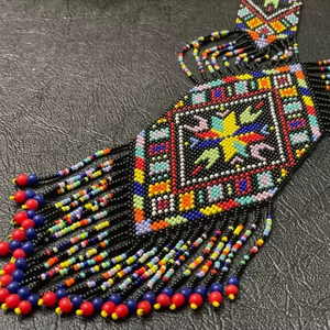 BLACK BEST SALE Chunky Ethnic Tribal Red &White Necklace Unique African Woman Necklace with earring FOR Party Gift Wedding - Product Image 3