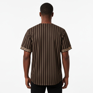 Camiseta de Béisbol Personalizada para Hombre, Logotipo Bordado, Diseño de Franjas Sublimadas, Ropa Deportiva Estampada, Camisetas de Béisbol Personalizables Baratas - Product Image 3