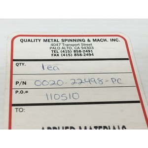 AMAT 0020-22498 SHIELD, COLLIMATOR UPPER 8, 145072 - Equipo y piezas de semiconductores de confianza de Trusted Global Legacy - Product Image 3
