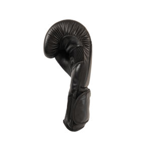 Gants d'entraînement de boxe en cuir noir de haute qualité, respirants, à doigts entiers, anti-humidité, pour Muay Thai et Kickboxing, avec fermeture auto-agrippante - Product Image 4