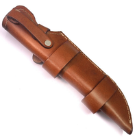 Funda para cuchillo de acero al carbono y cuero inoxidable de alta calidad hecha a mano, con punta caída, color personalizable OEM, cubierta fija duradera y ajustable.