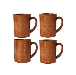 Eco Friendly Wooden Mug Handmade Solid Wood Coffee Cup Natural Finish Rustic Style Drinkware for Tea Coffee - Product Image 1