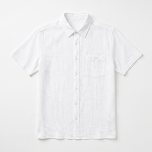 Chemise en gaze de coton pour homme, été |   Chemise de plage décontractée, aérée et respirante |   Usine de fabrication en gros OEM ODM |   Marque privée |   Quantité minimale de commande faible - Product Image 3