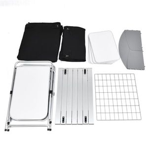 Cucina da Campeggio Moderna Pieghevole con Paravento a 2 Lati e Tasche per Cucinare all'Aperto, Escursionismo, in PC, Acciaio, Plastica, Metallo e Alluminio Durevoli - Product Image 3