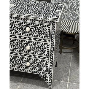 ILAHI's Bone Inlay <b>Drawer</b> Modern Design Agate Detailing <b>Storage</b> Portable Home Furniture - Product Image 1