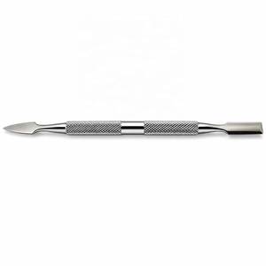 Pousse-cuticules double tête en acier inoxydable Morje, réutilisable, double usage, grattoir à ongles avec poignée moletée - Product Image 4