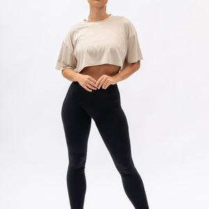 Nouvelle Arrivée T-shirts de Fitness Personnalisés de Haute Qualité pour Femmes Grandes Tailles en Coton/Fibre de Bambou Respirant à Séchage Rapide Épaules Tombantes - Product Image 4