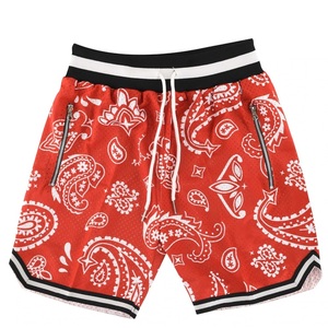 Pantalones Cortos Deportivos de Malla Azul Claro con Estampado Paisley para Hombre, con Cordón Ajustable, Bolsillos con Cremallera, Ropa Deportiva Informal de Verano - Product Image 4
