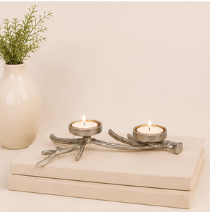 Handcrafted Silver Aluminum Tree <b>Branch</b> Tea <b>Light</b> Candle Holder Modern Metal Decorative Candlestick Stand For Luxury Home Decor - Product Image 6