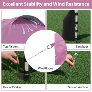 Tenda Pop-up Rosa 3x3 Metri con Borsa con Ruote e 1 Parete Laterale, Riparo Portatile per Esterni - Product Image 6