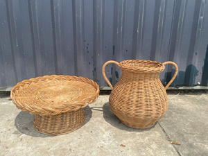 High Quality Natural Rattan <b>Wicker</b> <b>Vase</b> Decorative Flower Holder for Home Decor OEM Manufacturer Export - Product Image 5
