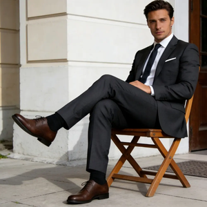 ชุดสูทเบลเซอร์ผู้ชายคุณภาพสูงสำหรับธุรกิจ ตัดเย็บตามสั่ง ระบายอากาศได้ดี กันยับ กันหด ผลิตจากผ้าสแปนเด็กซ์/ไนลอนถัก น้ำหนัก 240 กรัม - Product Image 5