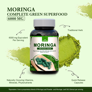 Cápsulas de Moringa Orgánica Vegana de Alta Potencia, Suplemento Herbal Indio para el Sistema Inmunológico, Apoyo Digestivo, Aumento de Energía, Antioxidante para Adultos - Product Image 2