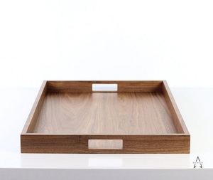Bandeja de madera de acacia con asas para servir bebidas, té, postres, cenas, desayunos y almacenamiento, muy vendida. - Product Image 1