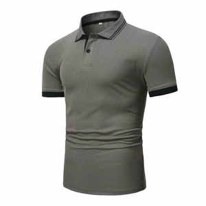 Polo Minimalista para Hombre, Manga Corta, Casual, de Negocios, Corte Ajustado, Verano, Cómodo, Venta al Por Mayor - Product Image 1