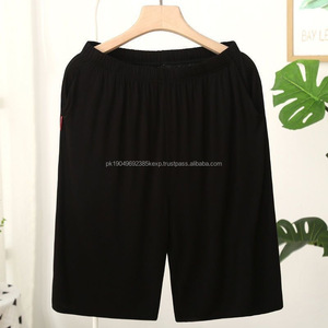 OEM personalizado logotipo de los hombres casa pijamas de verano Simple suelto Casual pantalones cortos de color sólido tangas - Product Image 2