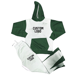 New Arrival <b>Top</b> Quality <b>Distressed</b> Vintage Style Custom Flared Tracksuit Screen Printed 100% Cotton Men's 2 Piece Tracksuit Sets - Product Image 5