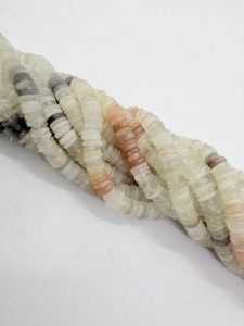 Perles de pierre de lune multicolores en forme de pneu Heishi, 4-5 mm, brin de 16 pouces, fabricant, fournisseur, vente en gros, perles pour la fabrication de bijoux - Product Image 5