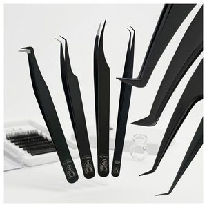 90 Degree Volume Fiber Tip Eyelash Extension Tweezer Stainless Steel Boot <b>Lash</b> Tweezers Set <b>Lash</b> Technician <b>Kit</b> Eyelash Tweezer - Product Image 1