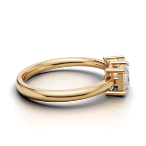 Anillo Toi Et Moi con diamante cultivado en laboratorio certificado por IGI, oro amarillo/blanco y rosa de 18 quilates, corte princesa, anillo de compromiso para mujer - Product Image 4