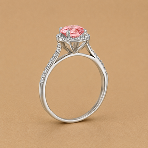 Anillo de Compromiso con Halo de Diamantes de Corte Brillante Redondo de 2 Quilates en Oro Rosa de Lujo para Mujer, Chapado en Oro de 18K, Joyería para Fiesta Nupcial - Product Image 2