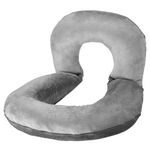 Large Size U-Shaped Soft Velvet Reading & <b>Bed</b> <b>Rest</b> Pillow Washable <b>Back</b> Pillow Comfortable Sitting Position Reusable Product - Product Image 1