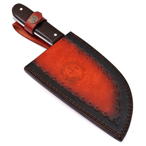 Custom Handmade Damascus Steel 12" Full Tang Serbian <b>Kitchen</b> Cleaver <b>Knife</b> Brown Micarta Handle Raindrop Surface Ambidextrous - Product Image 6