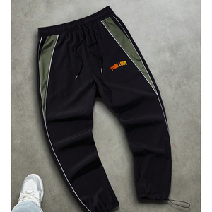 Custom Logo Streetwear Jogger Pants Men Nylon Polyester Elastic Waist Adjustable Hem Training Pants Wholesale - Product Image 1