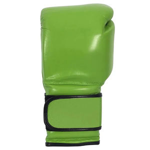 Gants de boxe en cuir PU vert avec sangle de poignet en velcro pour adultes, gants de boxe en cuir véritable, gants d'entraînement - Product Image 3