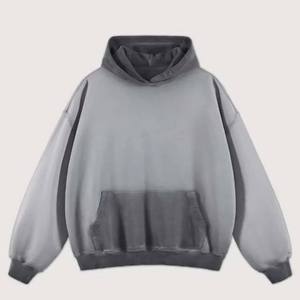 Sweat-shirts à capuche pour hommes de haute qualité, délavés à l'acide, personnalisés, 100% coton, doublés de polaire, brodés, épais, thermiques, pour l'hiver - Product Image 5