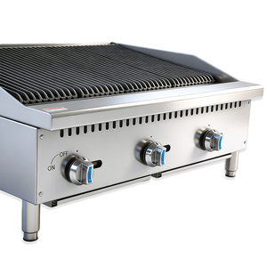 Parrilla de Carbón para Encimera de 36'' a Gas Natural (GN)/Propano, Parrilla de Encimera, Parrilla de Hierro Fundido Resistente, Parrilla para Restaurante, 3x35,000 - Product Image 6