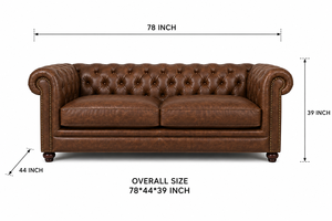 Premium Leather <b>Sofa</b> 2 Seater with <b>Foam</b> Cushions Modern Compact Living Room Furniture for Villa and Apartment Interior - Product Image 2