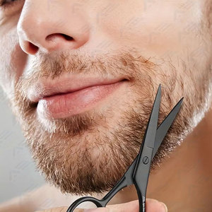 Stainless Steel <b>Beard</b> Hair Styling Instruments Hair <b>Care</b> Instruments Boar Bristle Brush Portable Black Comb <b>Beard</b> Small Scissors - Product Image 6